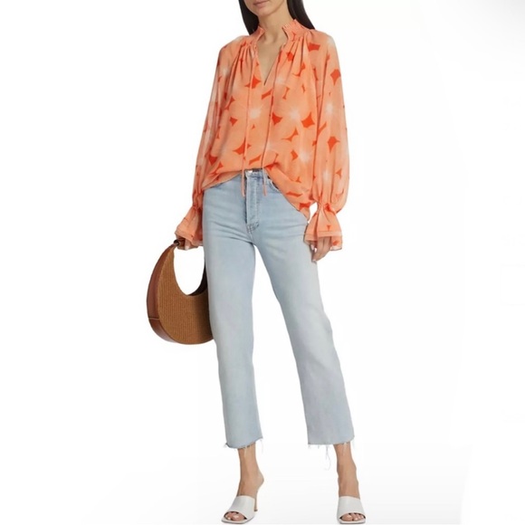 NEW RAMY BROOK FLORAL PRINT BALLOON-SLEEVE BLOUSE - Picture 10 of 11